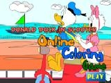 Donald duck in scooter online coloring game