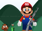Mario shooting enemies