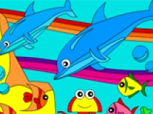 Play Rosy coloring: dolphins in the sea now