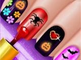 玩 Glow halloween nails game now