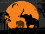 玩 Elephant silhouette jigsaw now